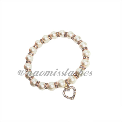 White elastic beaded Bracelets